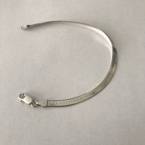 Vintage Italian Flat Sterling Silver Bracelet 925